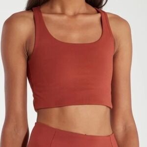 Girlfriend Collective Paloma Bra Medium Sedona Red Longline Racerback Sports Bra